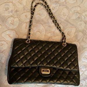 Badgley Mischka Black Pillow Quilt Handbag